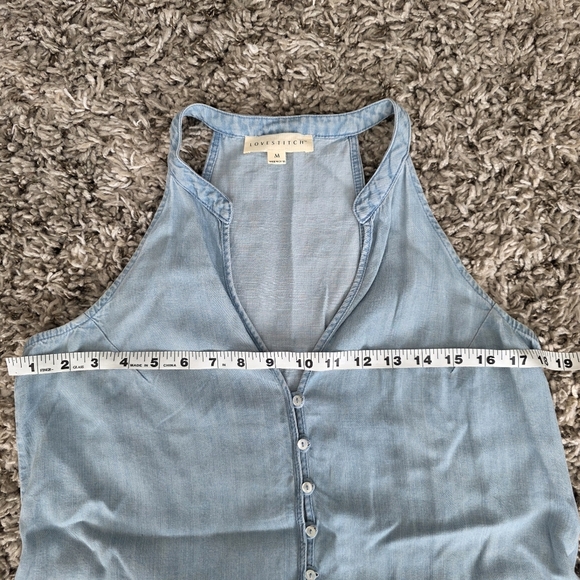 LoveStitch Denim Peplum Sleeveless Tank Top Size Medium - Picture 6 of 7